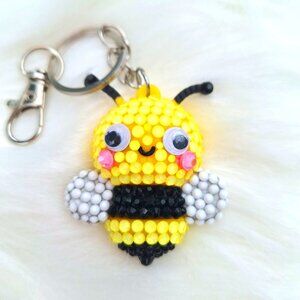 Bedazzled Bumble Bee Keychain, Purse/Backpack Charm